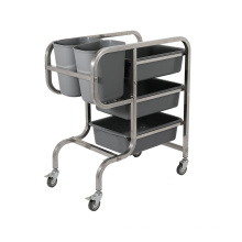 Square Tube Dirty Tableware Collection Cleaning Trolley